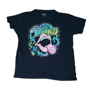 The Rolling Stones Black T-Shirt Some Girls Graphic Womens L Multicolor Rock